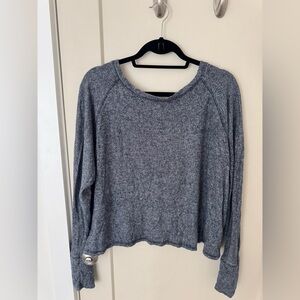 Project Social T Heathered Gray/Blue Open Back Sweater